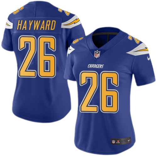 Women's Limited Casey Hayward Nike Jersey Electric Blue - #26 Rush NFL Los Angeles Chargers